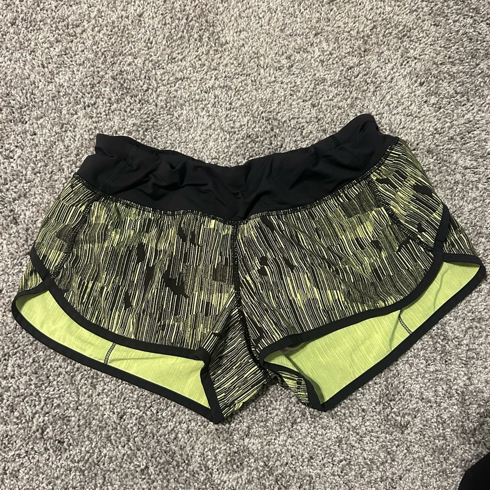 Lululemon shorts, discontinued color and print, lime green